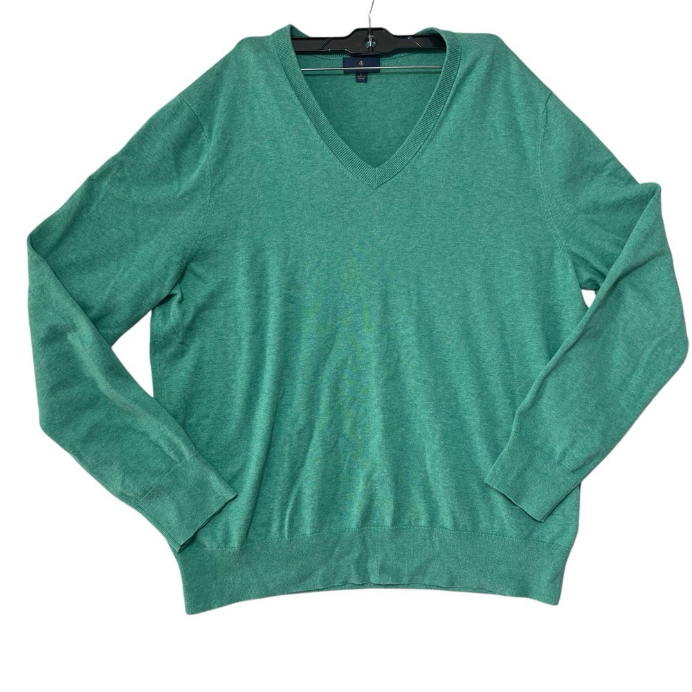 Brooks Brothers Men's V‎ Neck Long Sleeve Sweater Green Size L